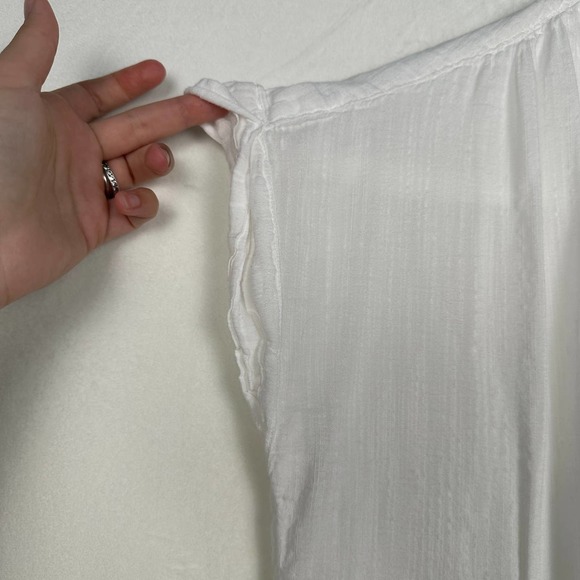 Gap Women's Sz S White Short Sleeve Collared Button Down Blouse Top Cotton Blend - Picture 2 of 8